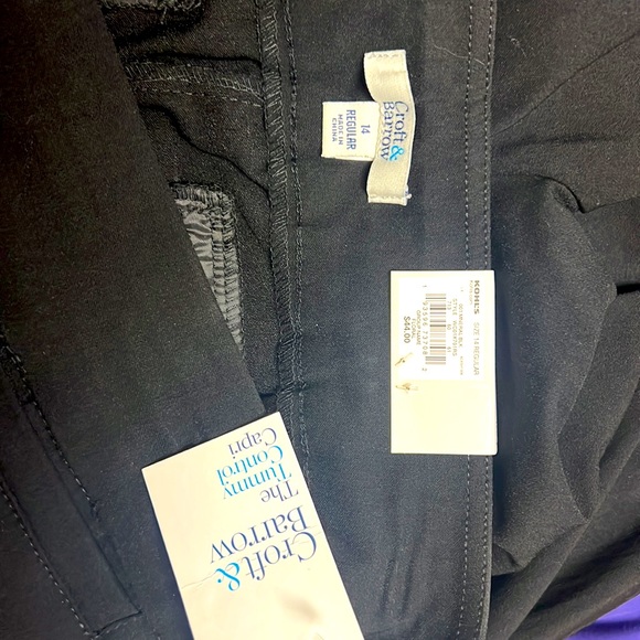 Croft & Barrow Capri black Pants 14 regular  NWT - Picture 6 of 6